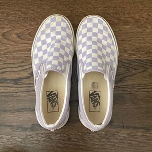 Purple checkerboard vans